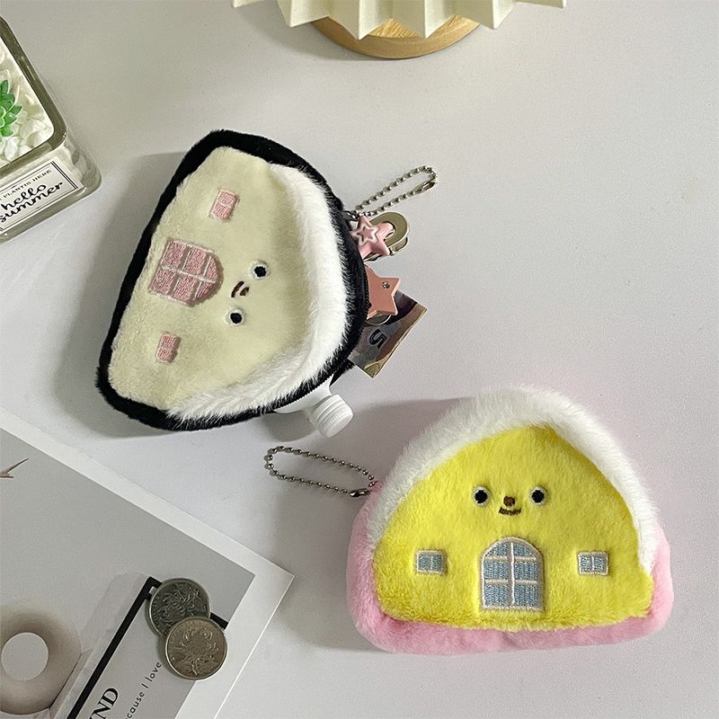 Porte-monnaie créatif en peluche pour petite maison, sac de rangement pour pièces de monnaie, petites cartes, articles divers, porte-clés, pendentif, accessoires pour sac d'école_voghion.com