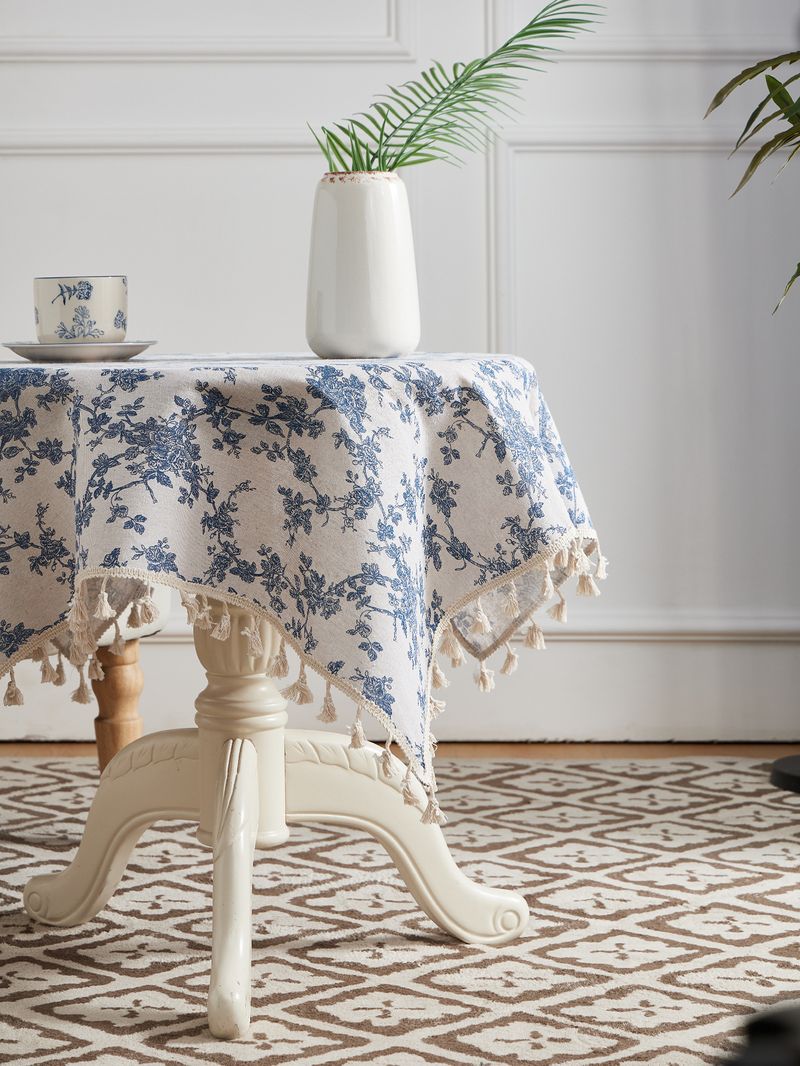 Tovaglia floreale – Copritavolo in policotone resistente al calore per tavoli da pranzo e da caffè – Antiscivolo, lavabile in lavatrice – Decorazione boho e rustica_voghion.com