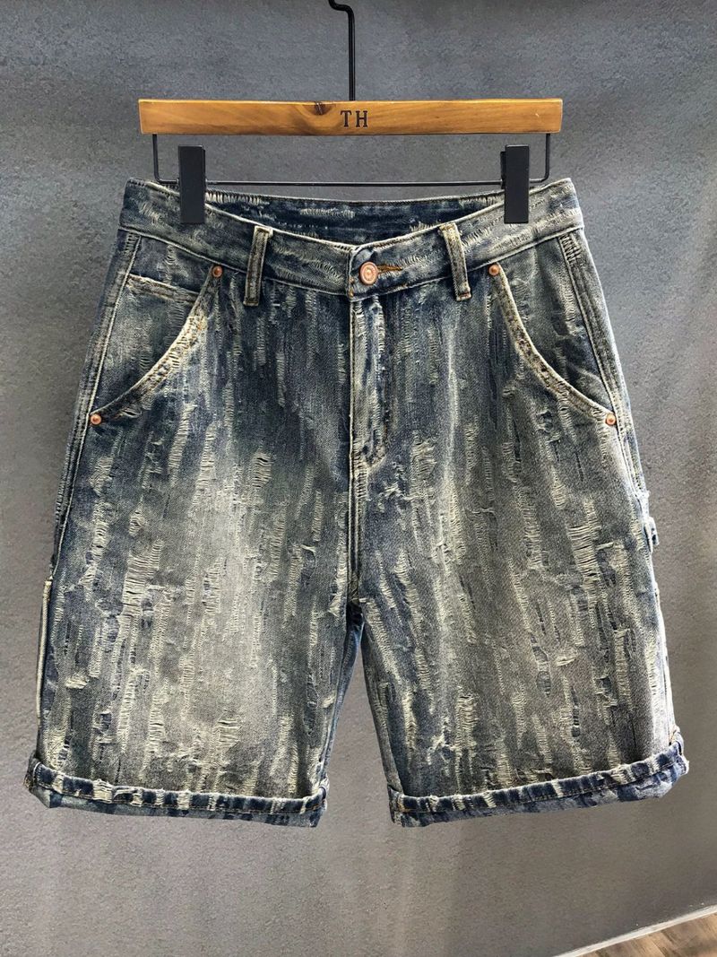Men's Clothing New High End Design Jacquard Light Colored Men's Mid Length Pants For Outer Wear Thin Style_voghion.com