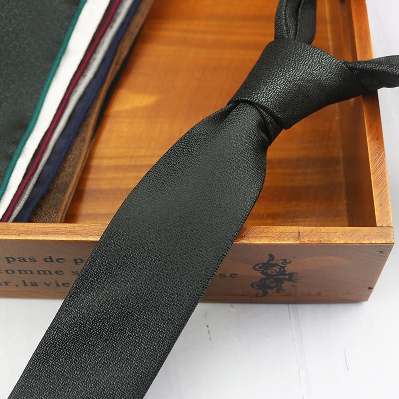 Cravatta stretta da uomo, stile coreano, casual, professionale, da 6 cm, tinta unita, grigia, versatile, nera, per studenti_voghion.com