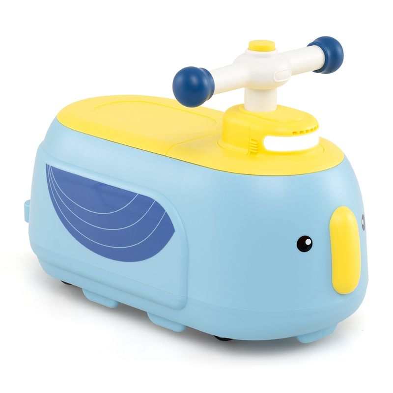 COSTWAY Foot-to-Floor Sliding Car Toddler Ride On Toy With Trailer-Blue_voghion.com