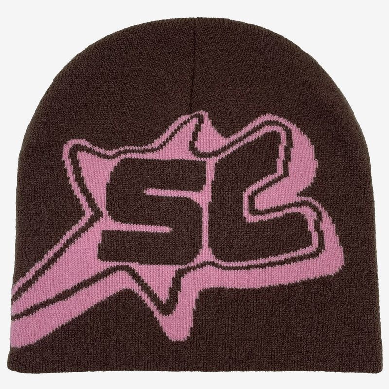 Y2K knitted hat with letters SC men's and women's jacquard hat European and American popular hip hop hat outdoor sports trend riding_voghion.com