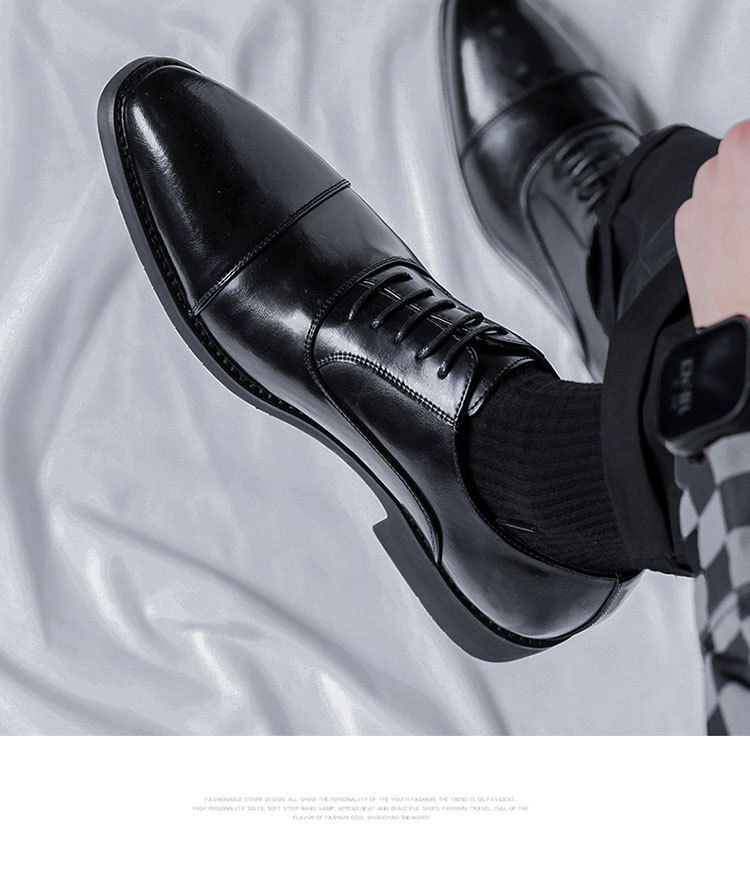 Men's Genuine Leather Dress Shoes - Business Casual & Wedding Groom Oxfords, British Style Formal Shoes_voghion.com