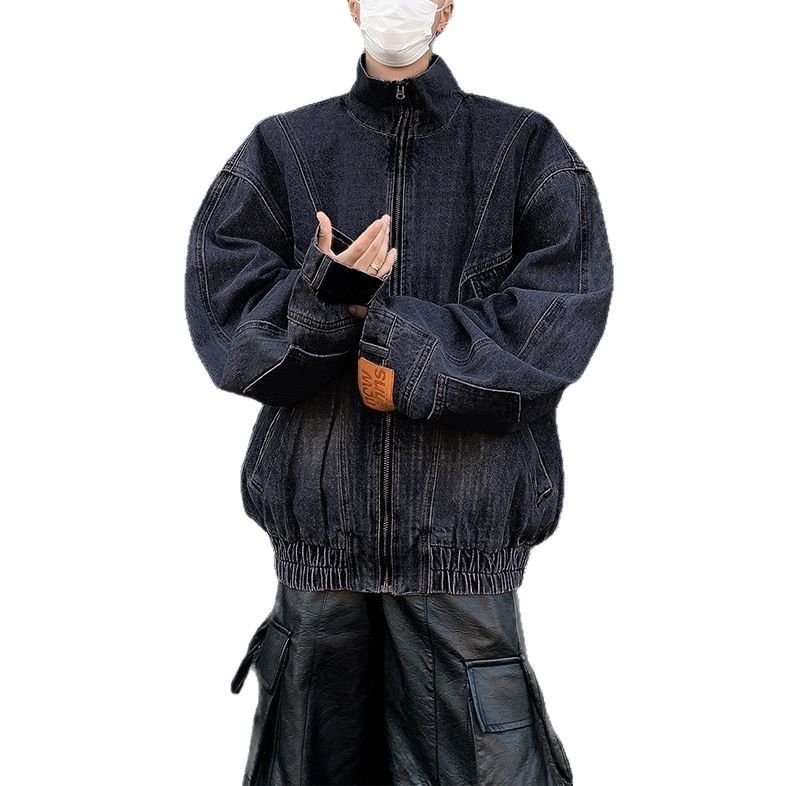 Retro-Kurzjacke für Herren, Nischendesign, Dekonstruktion, Arbeitskleidung, Harrington-Jeansjacke_voghion.com
