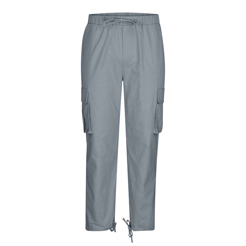 2024 Summer New Men's Workwear Drawstring Multi Pocket Casual Pants_voghion.com