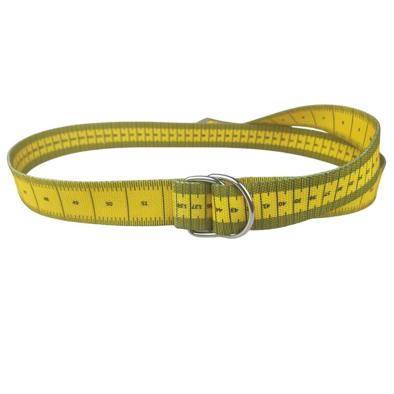 Dual-Sided Printed Measuring Tape Belt - Fashionable Alloy Double Ring Buckle Belt With Original Scale Design, Soft Measuring Tool For Waist_voghion.com