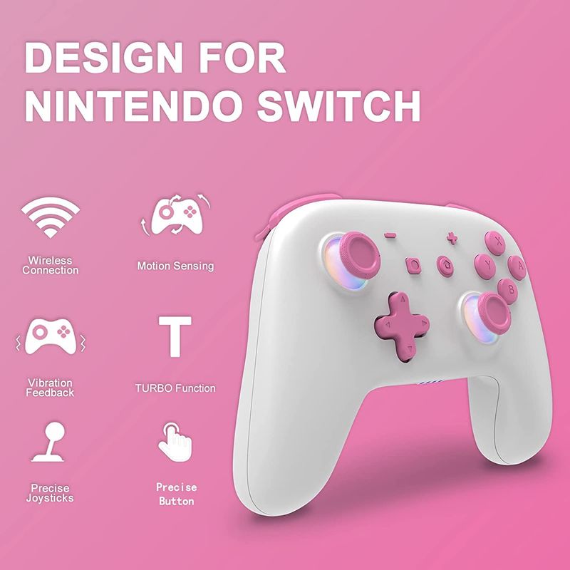 Brezžični Bluetooth igralni gumb Gamepad Switch Pro krmilnik z ergonomskim profesionalnim krmilnikom Turbo LED za Switch OLED Steam Android_voghion.com