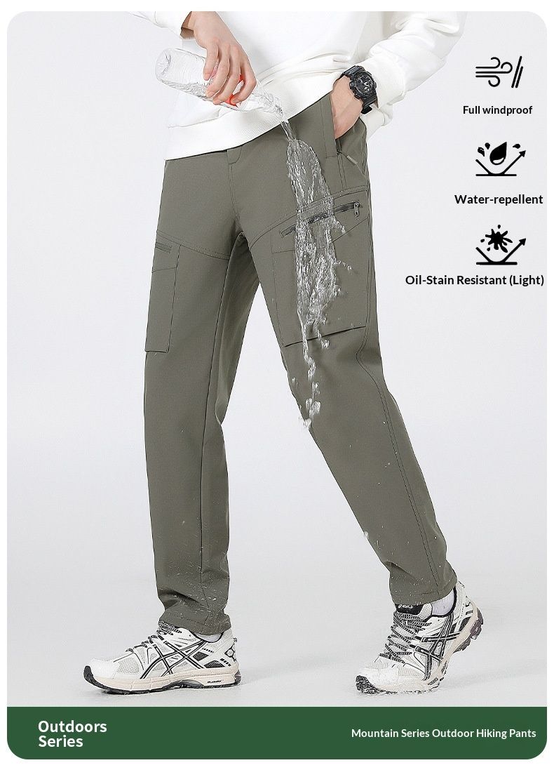 001 Outdoor Three-Proof Sports Women, Autumn And Winter Thickened Warm Hiking Waterproof Softshell Pants, Fleece-Lined Pants_voghion.com