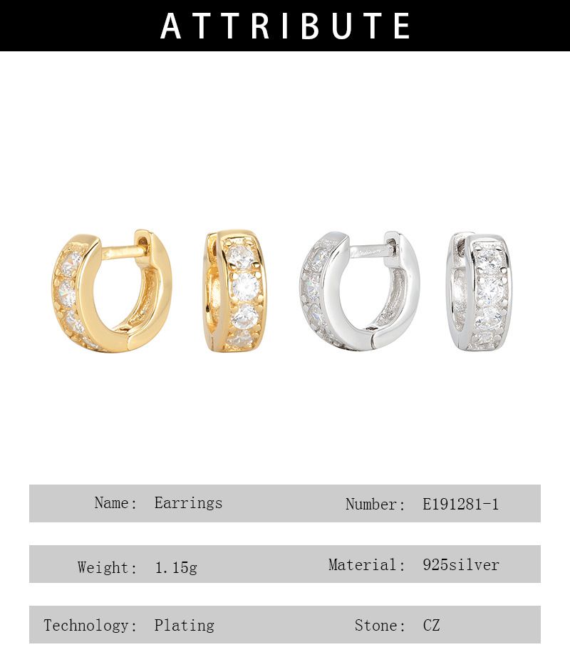 Orecchini pendenti a cerchio piccoli e semplici con pietre intarsiate, stile versatile e raffinato per i pendolari, gioielli di alta qualità da indossare ogni giorno_voghion.com