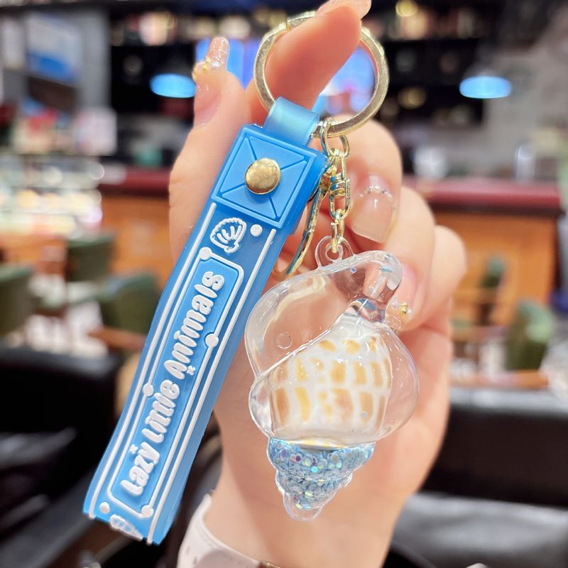 Unique Cute Fantasy Ocean Flow Sand Snail Keychain Creative Acrylic Couple Bag Hanging Decoration Best Friend Decoration_voghion.com