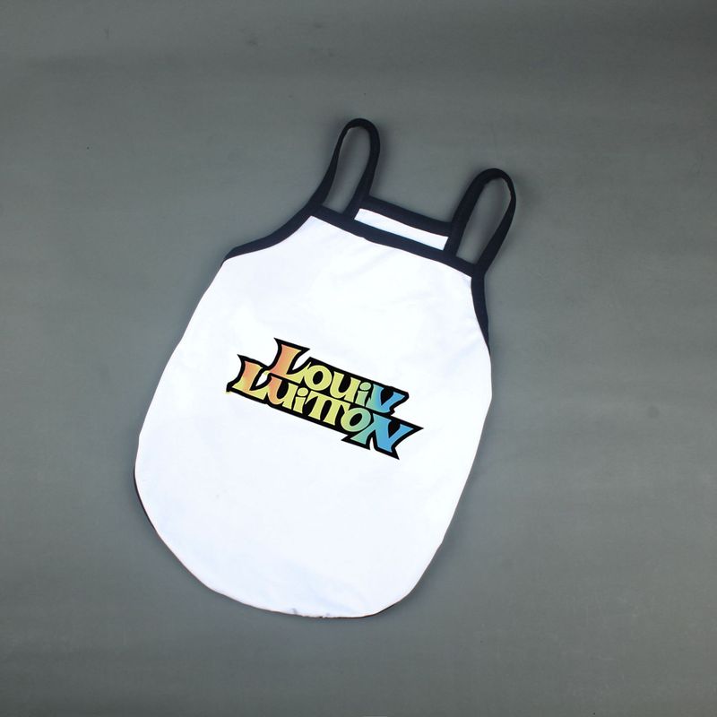 Chaopai Pet Dog Haine Primăvară/Vară Bumbac Mânecă Scurt Colorat Flori Subțiri T-Shirt Vestă cu Bretele Fadou Kirky_voghion.com