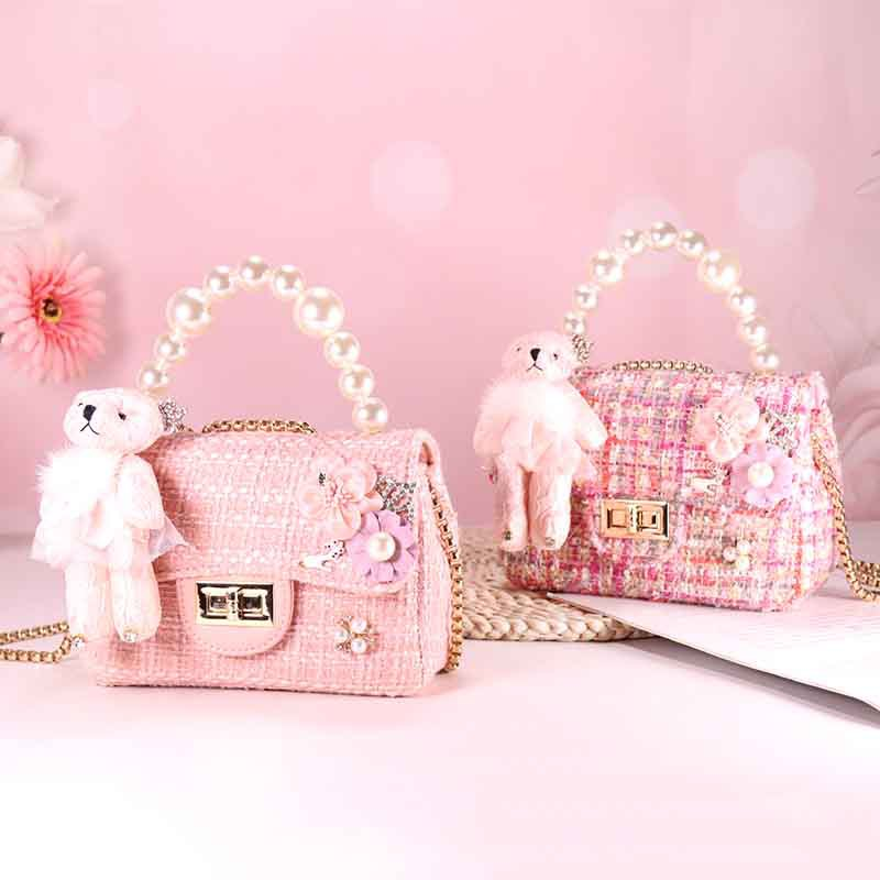 Borsa a tracolla da donna autunno inverno 2024 con motivo a orso dei cartoni animati, per ragazze, alla moda, con perle_voghion.com
