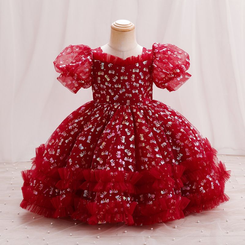 Mädchen Prinzessin Kleid Beschichtet kinder Kleid Neue Mädchen Kleid Rock High-End Weibliche Baby Leistung Kleidung_voghion.com