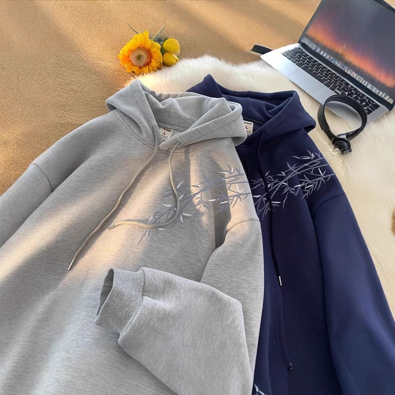 Autumn And Winter New Loose Jacket Men's Trendy Clothes Printed Hooded Sweatshirt_voghion.com