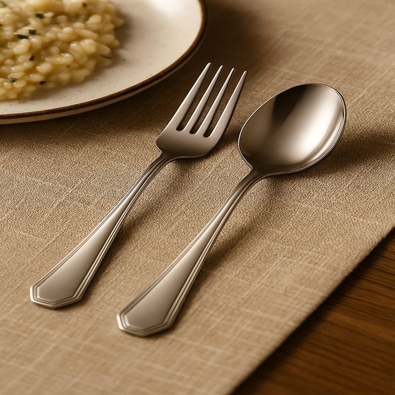 16-Piece Luxury Premium Silverware Dinnerware Tableware Set For Home - Stainless Steel Flatware Service For 4 With Forks, Knives, Spoons, And Teaspoons - Durable, Elegant, And Rust-Resistant Cutlery F_voghion.com