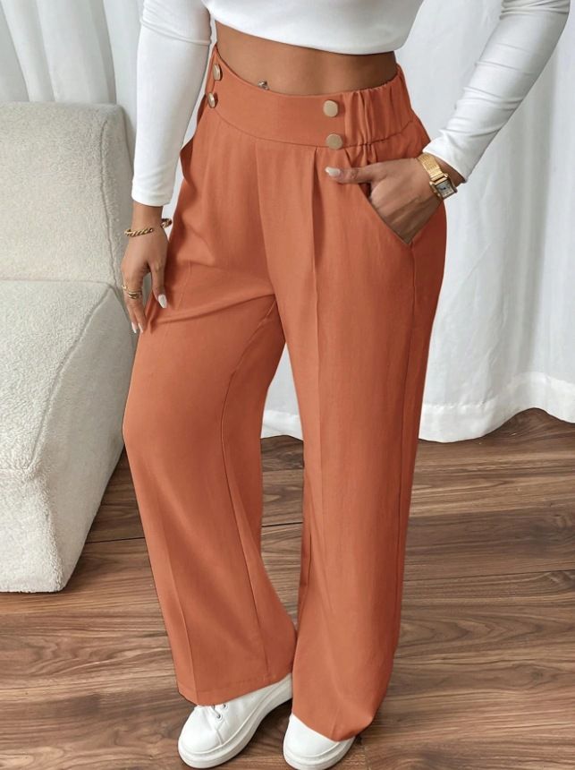 Dameskleding Drape Mopping Casual Broek Hoge Taille Broek Losse Temperament Recht Niche Ontwerp Effen Kleur Broek_voghion.com