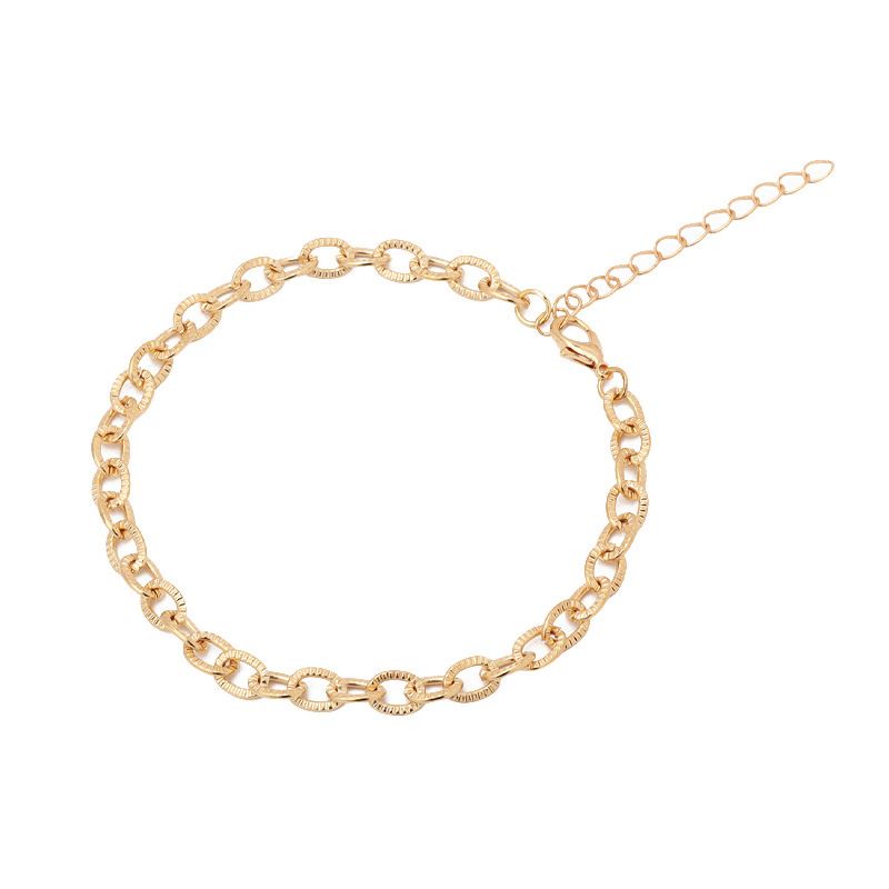 Tobillera de 5 piezas con colgante de borla y llave de diamantes incrustados con cadena de serpiente redonda de corazón hueco estilo punk_voghion.com
