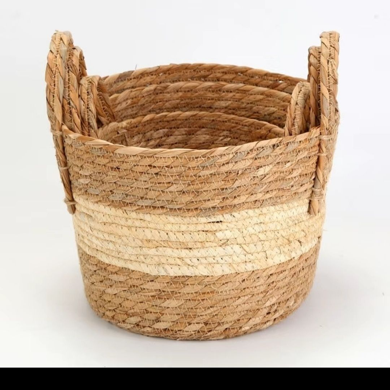 Nordic Grass Woven Pot, Living Room Floor To Ceiling Balcony, Green Plants, Internet Red Vine Woven, Hugging Flower_voghion.com