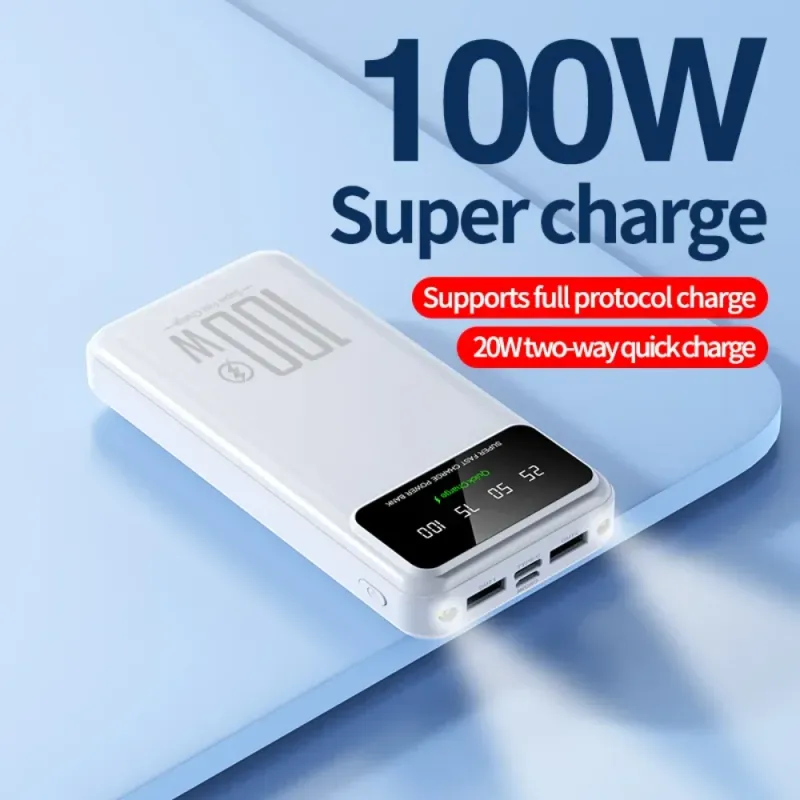 10000 MAh Hohe Kapazität 100 W Schnelllade-Powerbank Tragbares Ladegerät Akkupack Powerbank Für IPhone Huawei Samsung_voghion.com