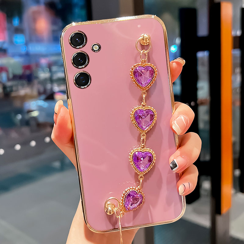 For Samsung A14 5G Case Diamond Bracelet Chain Silicone Case for Samsung galaxy A14 A54 A34 A13 A33 A53 F14 Coque Cover_voghion.com