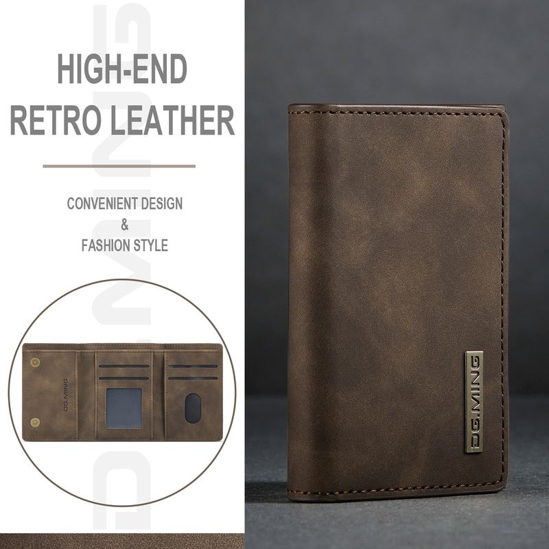 DG.MING lielas ietilpības, par 30% salokāms maks, retro PU maks, karšu soma, daudzfunkcionāls, magnētisks, mazs maciņš, sajūga somiņa, melna_voghion.com