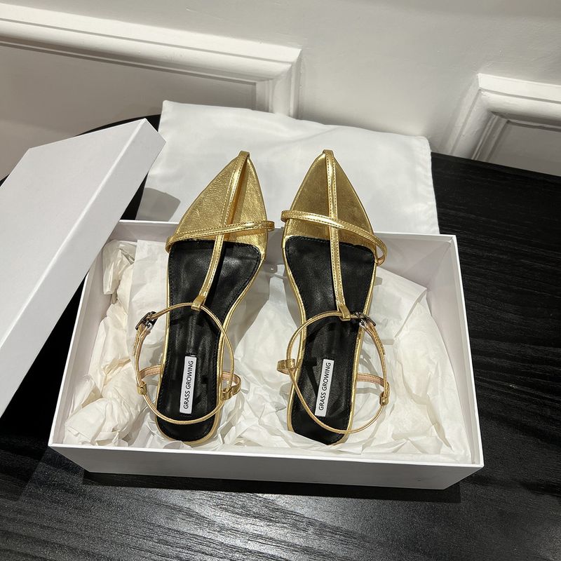 Edizione in pelle di pecora ~ Sandali piatti semplici a punta in vera pelle da donna con incrocio e punta aperta, scarpe da spiaggia, design unico,_voghion.com