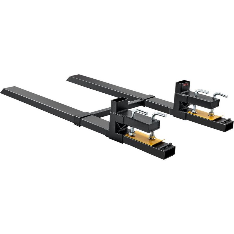 Pallet Forks, 4000 Lbs Clamp On Pallet Forks, 60' Total Length Heavy Duty Pallet Forks With Adjustable Stabilizer Bar, Tractor Bucket Forks For Tra_voghion.com