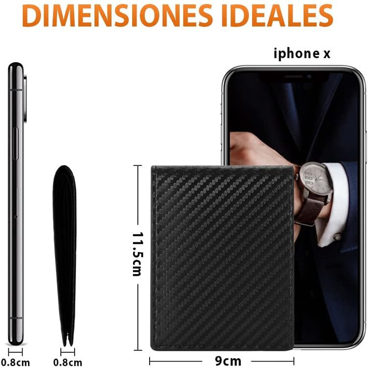 Men's Wallet Card Cases Men's Wallet Carbon Fiber RFID Multi Card Tri Fold Loose Leaf Card Holder Splicing Wallet Wallet_voghion.com