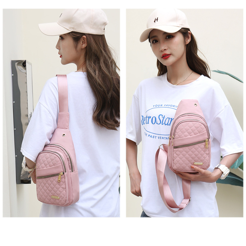 Sac de poitrine rétro minimaliste, nouveau fil brodé multicouche, sac à dos de poitrine de grande capacité, sac à bandoulière de loisirs en plein air pour hommes et femmes_voghion.com