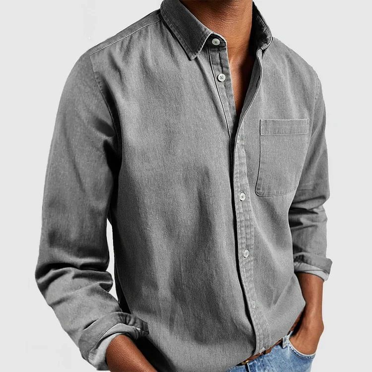 Nuova camicia da uomo a maniche lunghe con colletto rovesciato 2024_voghion.com