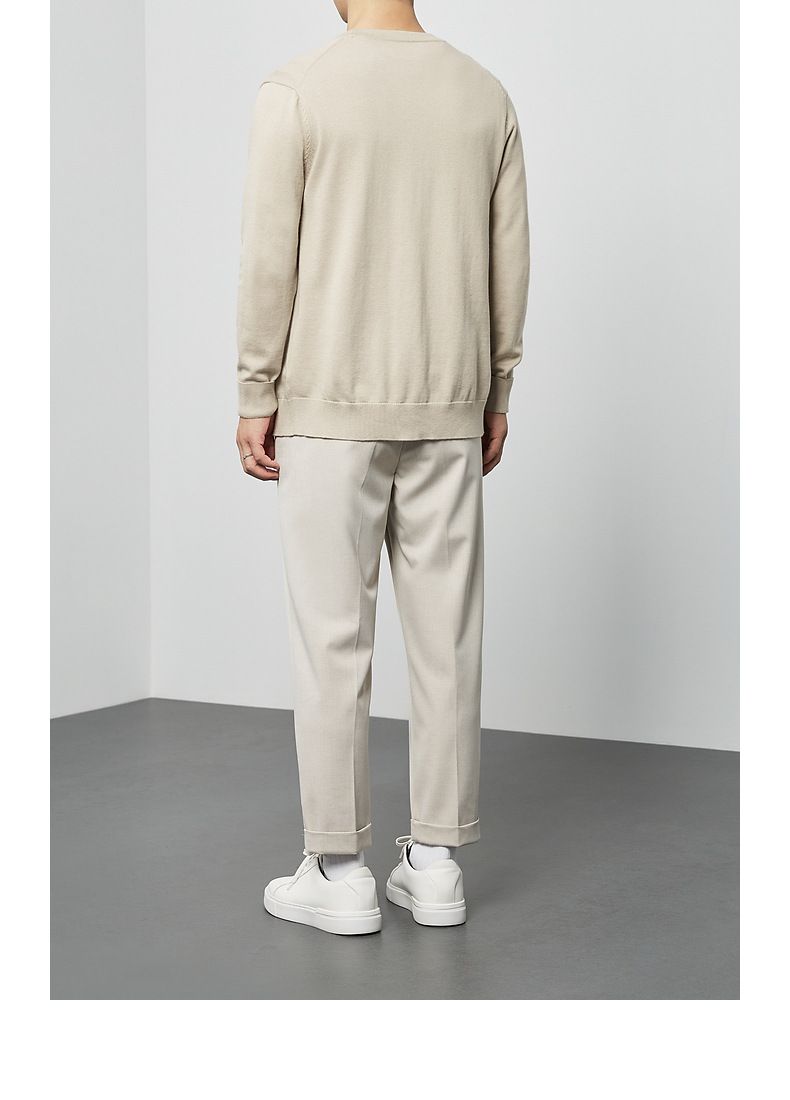 Men's Clothing Men's Knitted Cardigan 2024 Spring and Autumn Basic Sweater V-Neck Solid Color Knitted Sweater_voghion.com