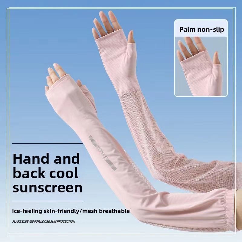 Maniche in seta ghiacciata per donna, estive, nuove, per viaggi all'aperto, ciclismo, sport, protezione solare UV, leggere, ad asciugatura rapida, semplici_voghion.com
