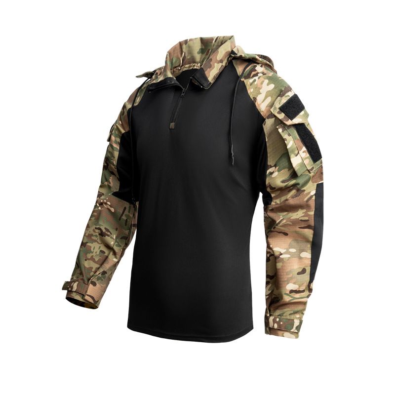 Abbigliamento da uomo primavera e autunno, top a maniche lunghe, tuta da rana sottile da uomo, uniforme mimetica traspirante e resistente all'usura, uniforme da allenamento CS_voghion.com