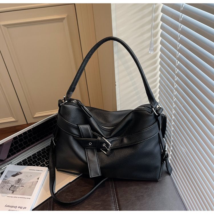Sac fourre-tout tendance pour femme, grande capacité, en PU souple, avec fermeture éclair, pour un usage quotidien, disponible en noir, beige, marron et argent._voghion.com