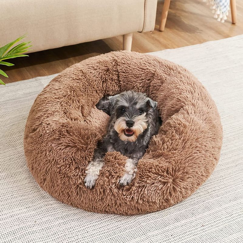 40-90cm Round Pet Bed For Large Dog Bed Super Soft Cat Bed Long Plush Dog House For Medium Dog House Winter Warm Sleeping_voghion.com