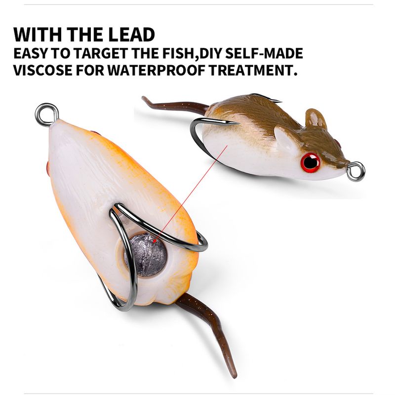 Klassischer Köder Froschmaus 5 cm 9 g weicher schwarzer Fisch Allzweckköder Angelausrüstung_voghion.com