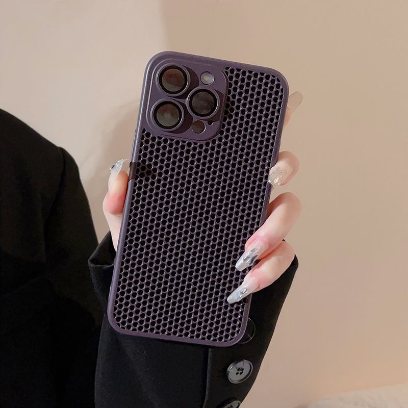 Reticulated Shell Heat Dissipation Is Suitable For 15ProMax Mobile Phone Case, Breathable 14 All-inclusive 12 Apple 13 Anti-drop XR Hard Case._voghion.com