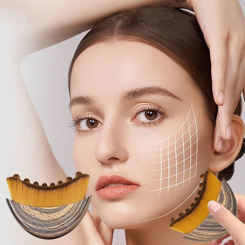 Multifunktions-Gesichtsbürste zur Lymphkonturierung, Konturmassagegerät für die Kieferpartie_voghion.com