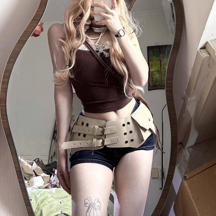 Western Style Denim Belt, Jeans Decorative Accessories, 2025 New Design Sensory Bag, Corset Belt, Wide Belt_voghion.com