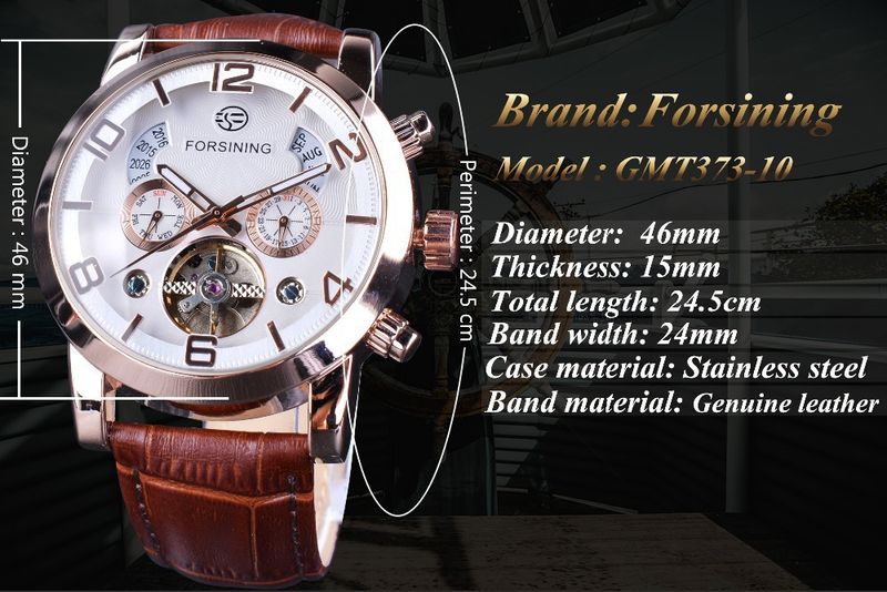 Orologio automatico di lusso da uomo con tourbillon e quadrante grande, cinturino in vera pelle, fibbia in acciaio inossidabile, vetro minerale, orologio casual alla moda_voghion.com