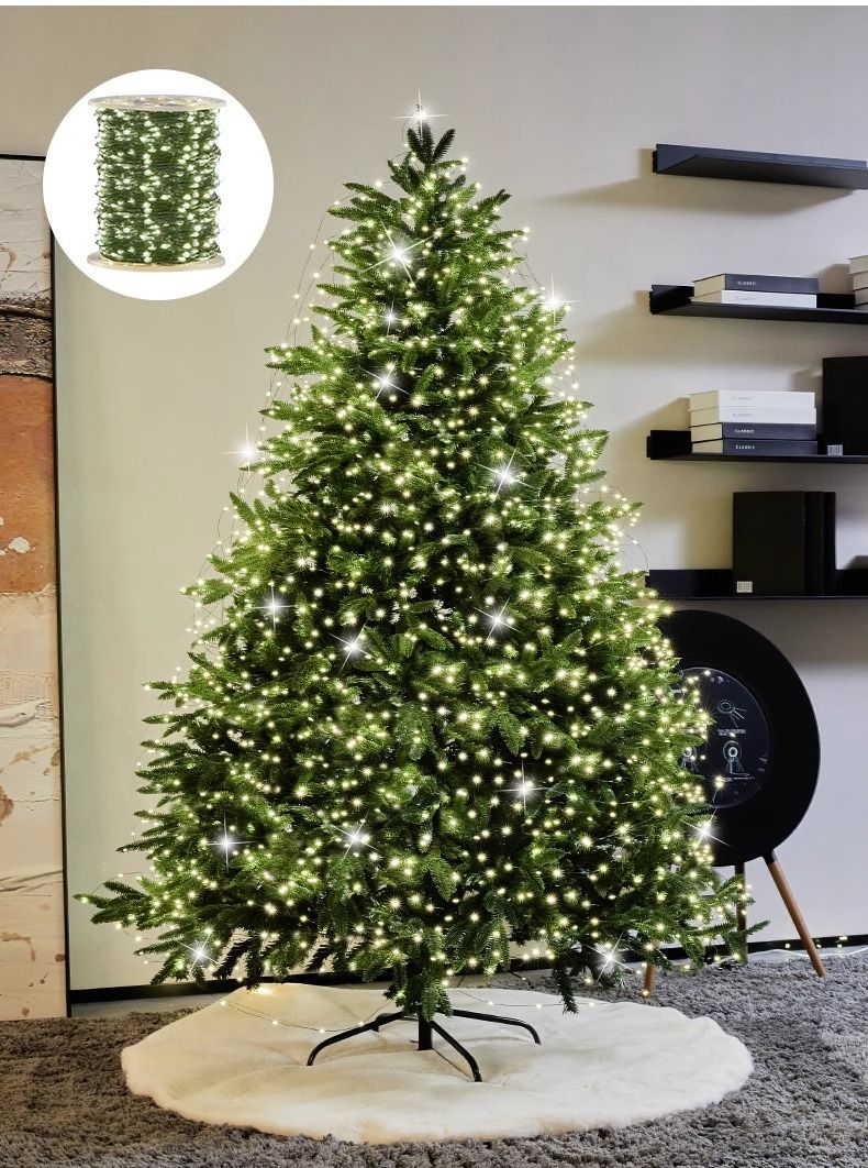100-LED Copper Wire Fairy Lights – 10M Indoor/Outdoor Decorative String Lights (IP66 Waterproof, 6000K Cool White, PVC Coated, Battery-Powered)_voghion.com