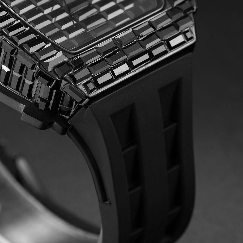 MISSFOX Watch, Popular Wine Barrel Type T Square Diamond In Europe And America, Personalized Fashion Hip-hop Silicone Strap Watch_voghion.com