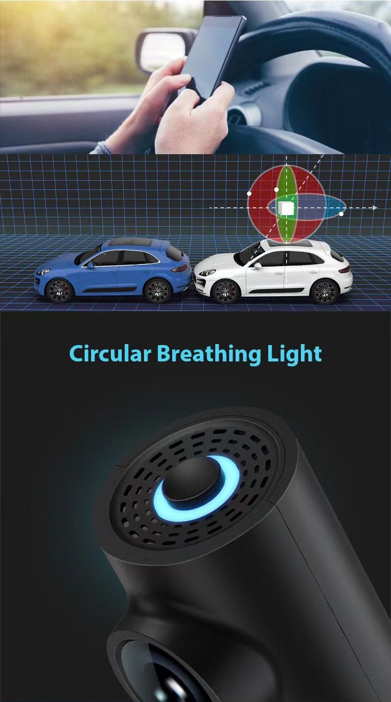 Grabadora de conducción transfronteriza, máquina de lápiz labial con visión nocturna HD, WiFi inalámbrico, lente única sin pantalla, pegamento 3m, Dash Cam_voghion.com