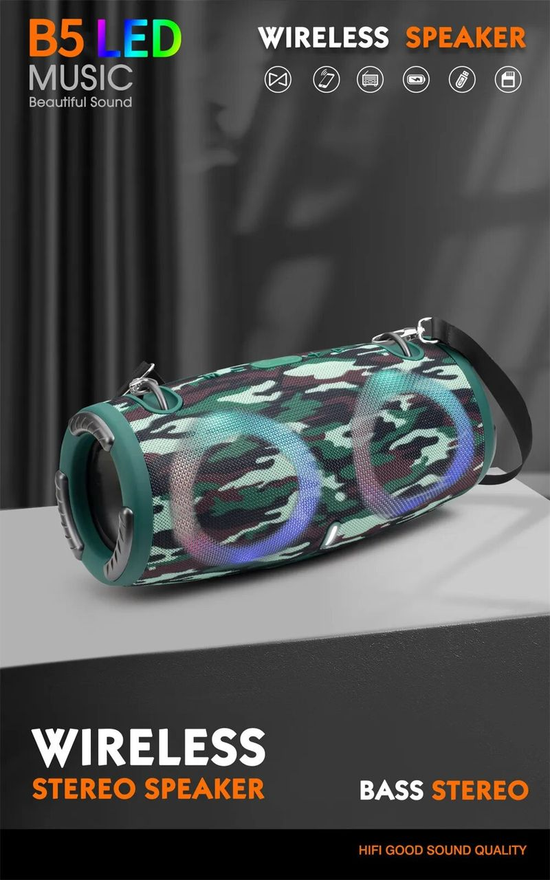 Portable Waterproof 100W High Power Bluetooth Speaker RGB Colorful Light Wireless Subwoofer 360 Stereo Surround TWS FM_voghion.com