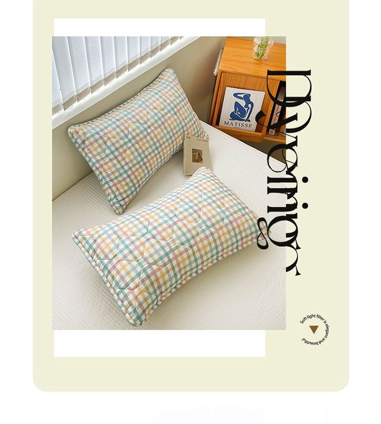 Federa per cuscino in cotone per studenti, trapuntata, lavata e traspirante, per dormitorio, 48 x 74 cm_voghion.com