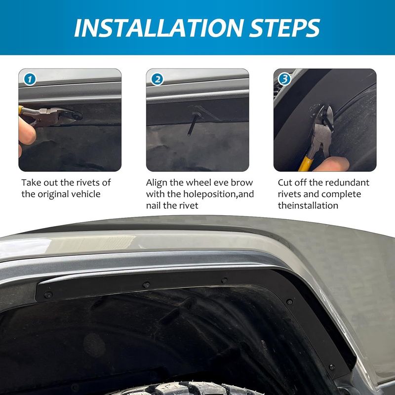 Front & Rear Fenders Compatible With 2020-2024 Jeep Wrangler Gladiator JT Sport & Willys_voghion.com