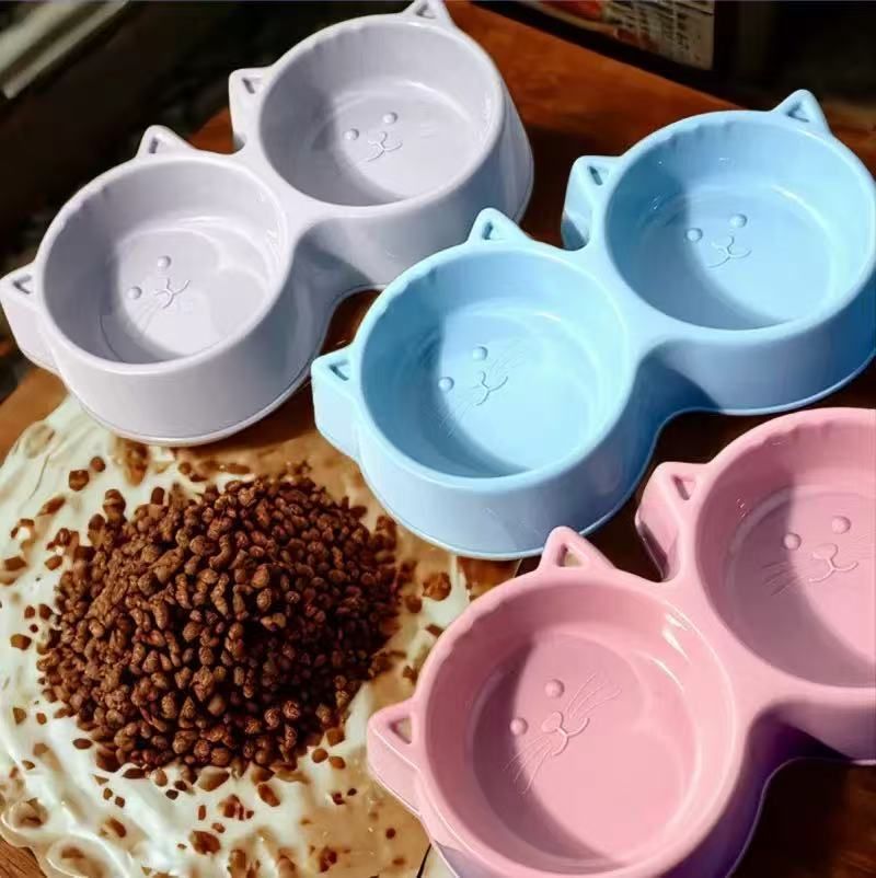 Auslaufsicherer Futternapf für Katzen, Edelstahl, leicht zu reinigen, Trinkwasser, Fütterung, abnehmbarer und waschbarer Futternapf aus Kunststoff für Hunde_voghion.com