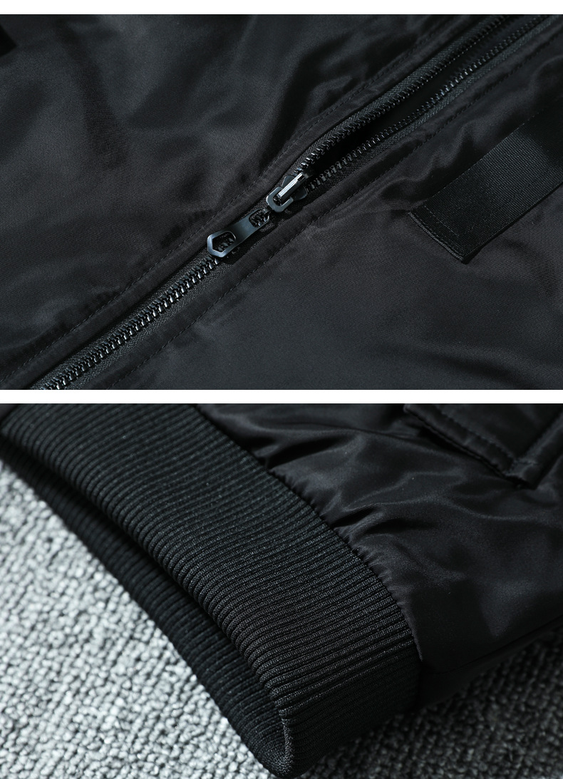 Herrenbekleidung Herren Freizeitjacke Herbst und Winter Doppelseitige Baumwollkleidung Pilot Trendy Brand Tooling Große Größe Verdickte Baseballuniform_voghion.com