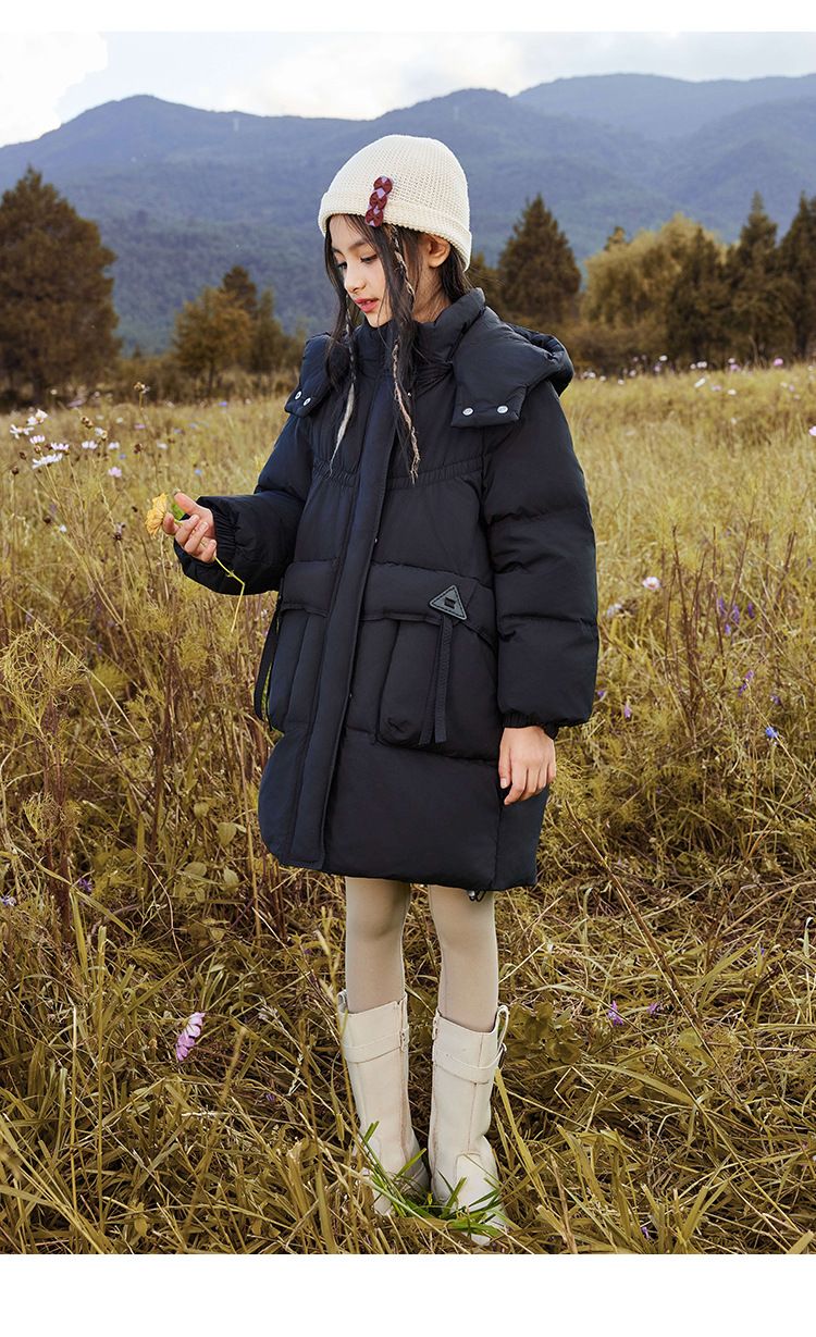 Hochwertige weiße Daunenjacke für Mädchen – Warmer Wintermantel für Kleinkinder und Kinder (3–12 Jahre) – Mittellange und kurze Ausführungen – Schwarz/Rosa/Violett_voghion.com