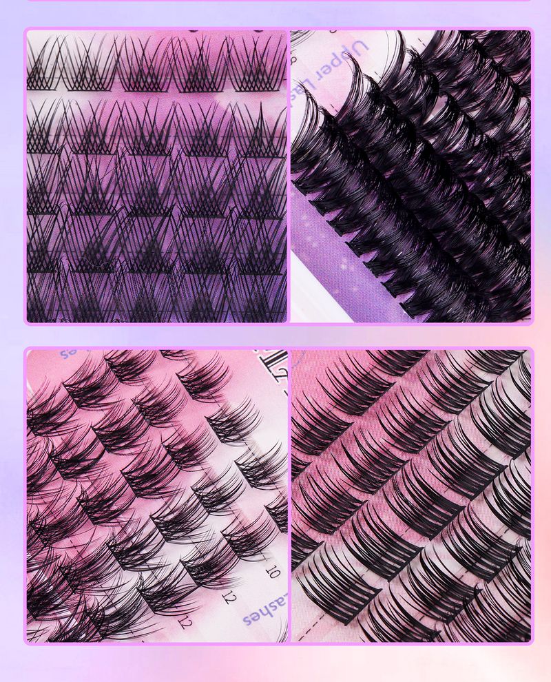 Beauty Essentials Diy False Eyelashes Single Cluster Hair Eyelash Book 380 Cluster Mixed With Eyelash Glue Tool Suit_voghion.com
